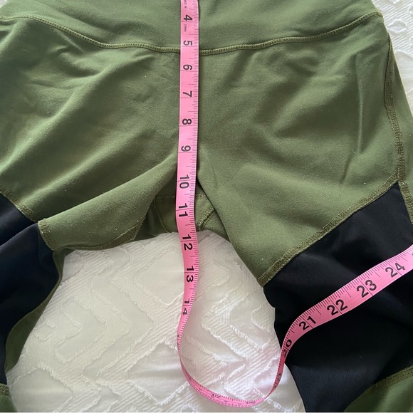 The Barre Code 7/8 Leggings High Panel Mesh Army Green medium - Picture 5 of 8